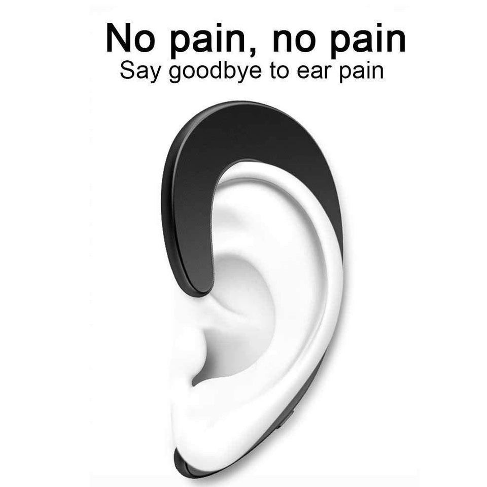 Ekdant®Ear-Hook Wireless Headphones, Non Ear Plug Headset with Ceramic Chip Bone Conduction, Hands-Free Noise Cancelling Wireless Earphones - halfrate.in
