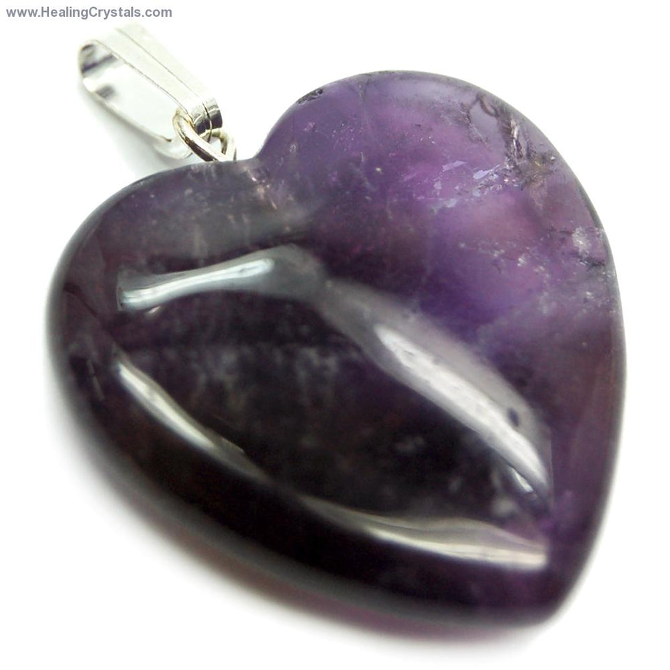 Amethyst Pendant Heart Shape Crystal Stone Pendant for Reiki Healing and Crystal Healing Stone Pendant