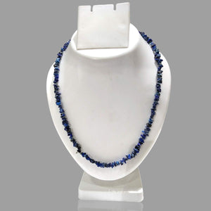 Lapis Lazuli Gemstone Mala Necklace Natural Crystal Stone Uncut Chip AAA Quality Beads Mala for Reiki Healing & Crystal Healing Stone for Unisex