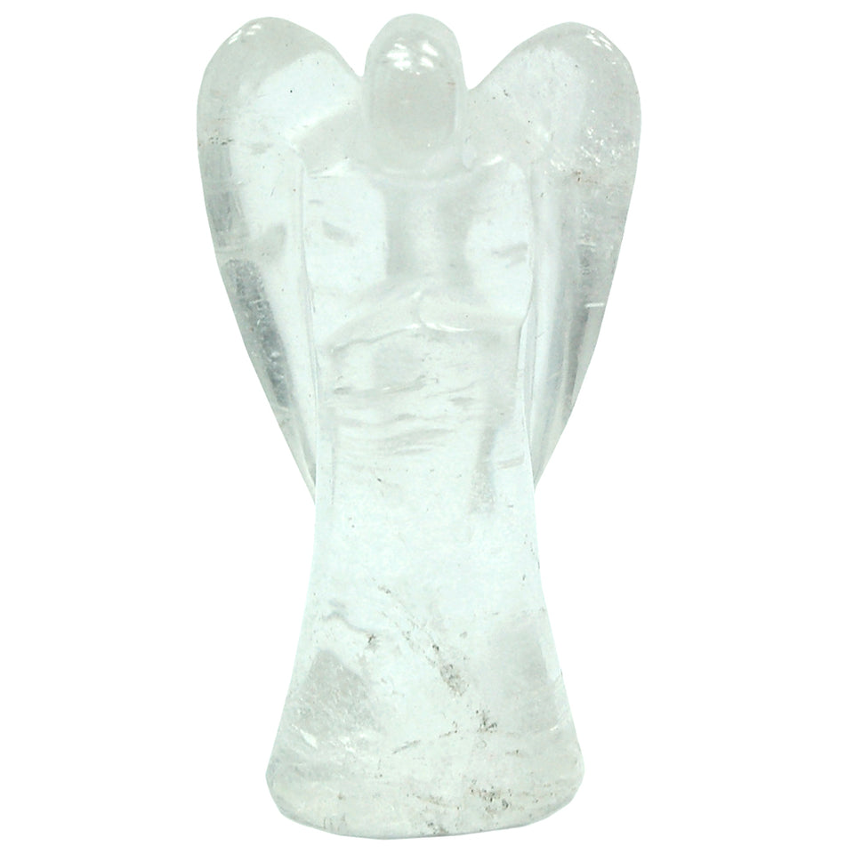 Quartz Crystal Lucky Angel for Reiki Crystal Stone Healing Therapy Natural Crystal Stone Angel Handcrafted Size 2 Inch approx.