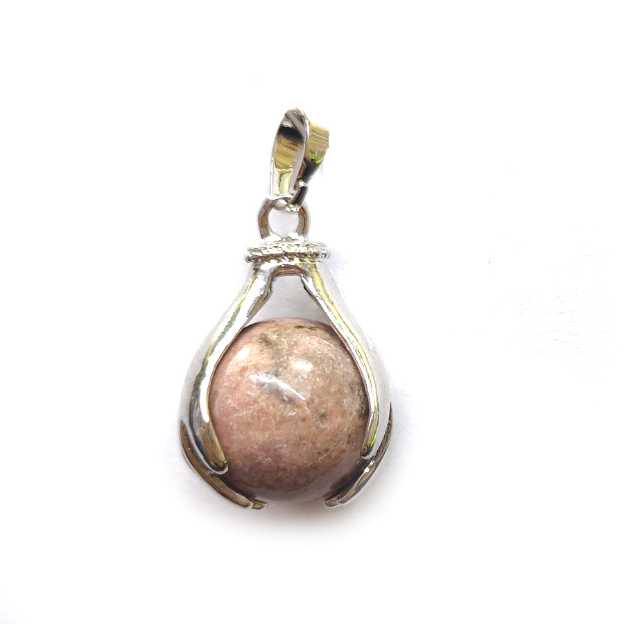 Natural Rhodochrosite Crystal Hand And Ball Shaped Men & Women Pendant For Reiki Healing