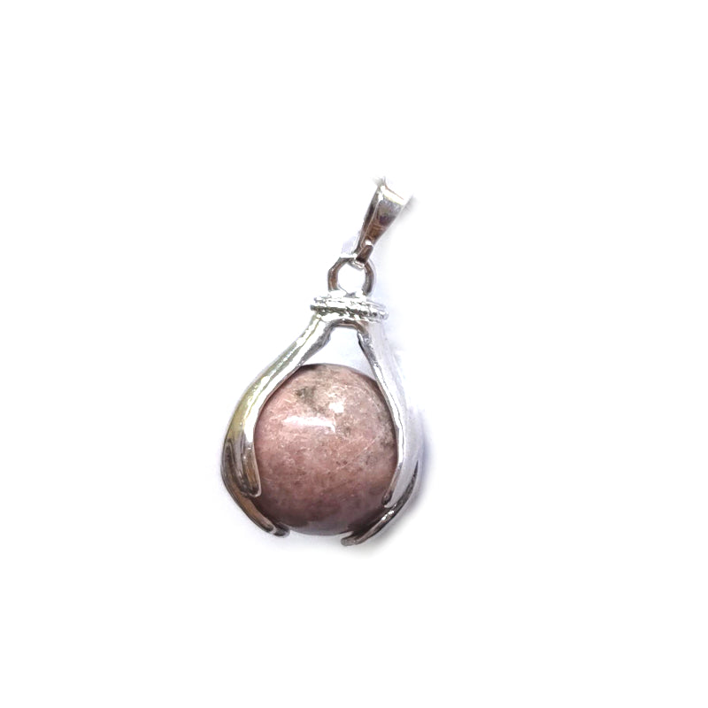 Natural Rhodochrosite Crystal Hand And Ball Shaped Men & Women Pendant For Reiki Healing