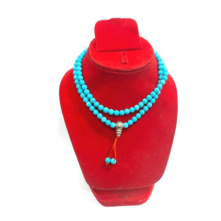 Turquoise / Firoza Jaap Mala Rosery for Pooja and Astrology (108+1 Beads; Bead Size : 6 mm)