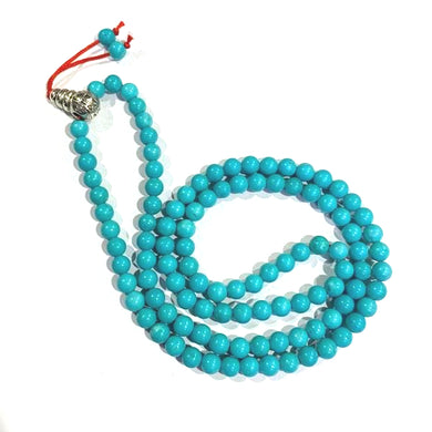 Turquoise / Firoza Jaap Mala Rosery for Pooja and Astrology (108+1 Beads; Bead Size : 6 mm)
