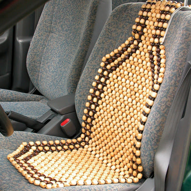 Car Wooden Bead Seat Acupressure Design Universal Size - halfrate.in