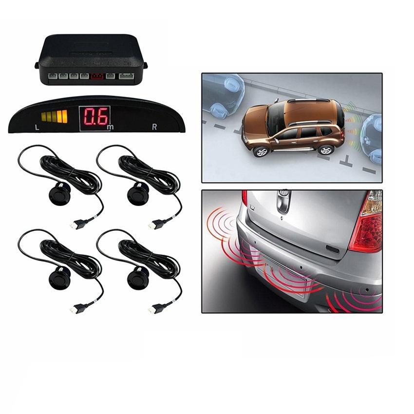 Car Reverse Parking 4 Sensor Security Led Display BLACK With Buzzer & Display - halfrate.in