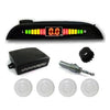 Car Reverse Parking 4 Sensor Security Led Display White With Buzzer & Display - halfrate.in