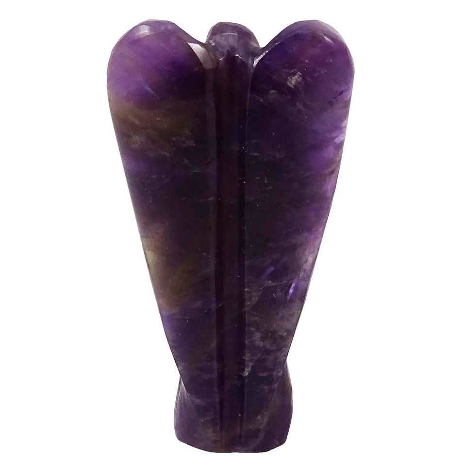 Amethyst Lucky Angel for Reiki Crystal Stone Healing Therapy Natural Crystal Stone Angel Handcrafted Size 2 Inch approx.