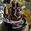 Radha Krishna Smoke Backflow Fountain Cone Incense Holder Decorative Showpiece with Free 10 Smoke Backflow Scented Cone Incense
