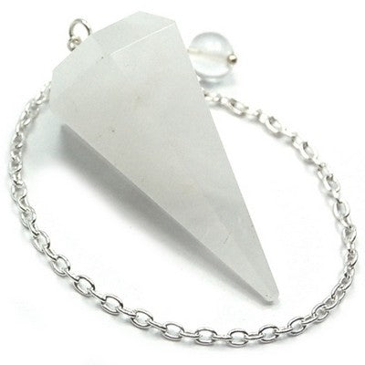 Natural White Quartz Crystal Pendulum Faceted Point Gemstone Reiki Healing Pendulums for Dowsing Scrying Reiki Puja & Crystal Healing