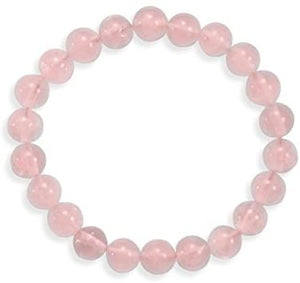 Natural Rose Quartz Round 6mm Bead Bracelet for Reiki Healing and Crystal Healing Stones