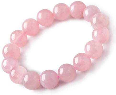 Natural Rose Quartz Round 6mm Bead Bracelet for Reiki Healing and Crystal Healing Stones