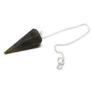 Natural Labradorite Pendulum Faceted Point Gemstone Reiki Healing Pendulums for Dowsing Scrying Reiki Puja & Crystal Healing