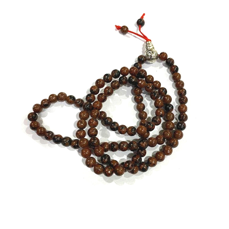 Red Jasper Jaap Mala Rosery for Pooja and Astrology (108+1 Beads; Bead Size : 6 mm)