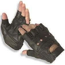 Pure leather Half finger cut Gloves for Bike Driving 100% leather - halfrate.in