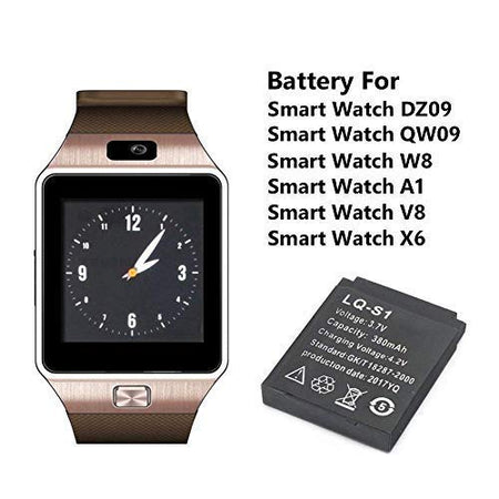 380mAH LQ S1 Smart Watch Replacement Battery for DZ09 A1, V8, X6 &W8