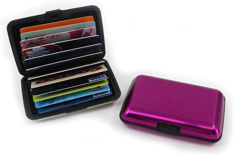 Aluma Wallet Multi Pockets Aluminum Purse Credit Cards Organizing Hard Case Holder - halfrate.in