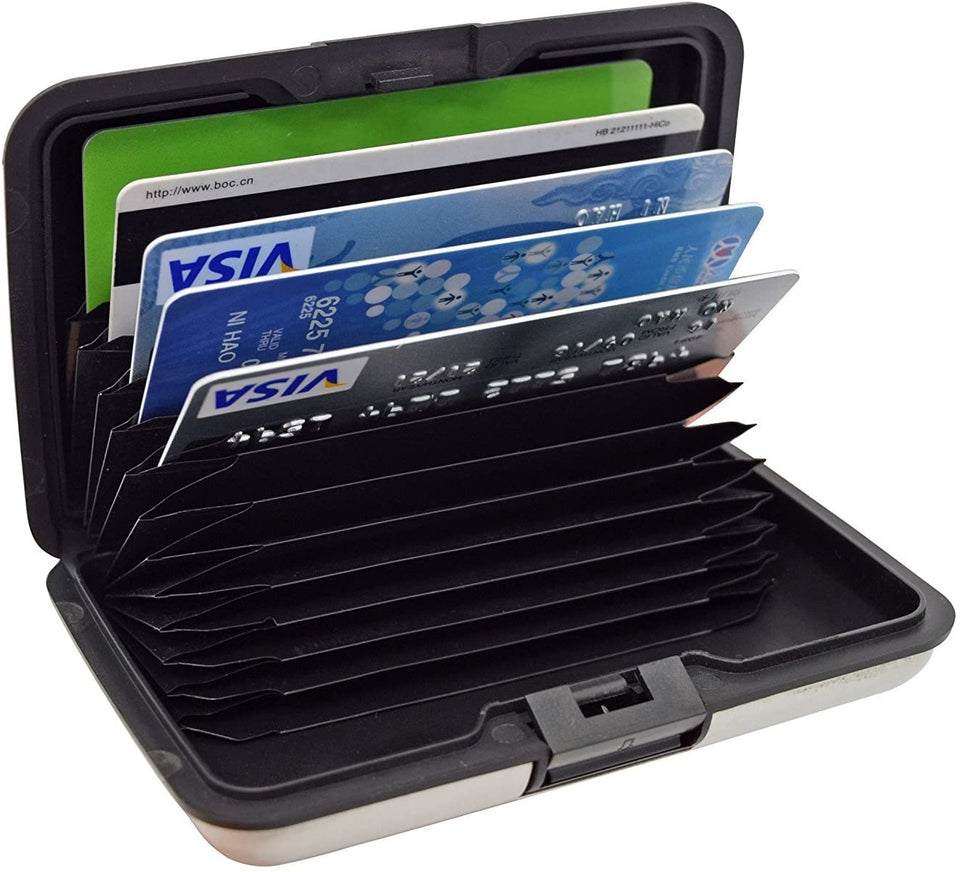 Aluma Wallet Multi Pockets Aluminum Purse Credit Cards Organizing Hard Case Holder - halfrate.in