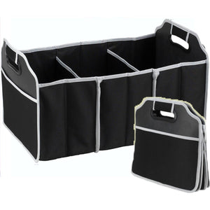 Foldable Travel Car Trunk Boot Organiser (Black) - halfrate.in