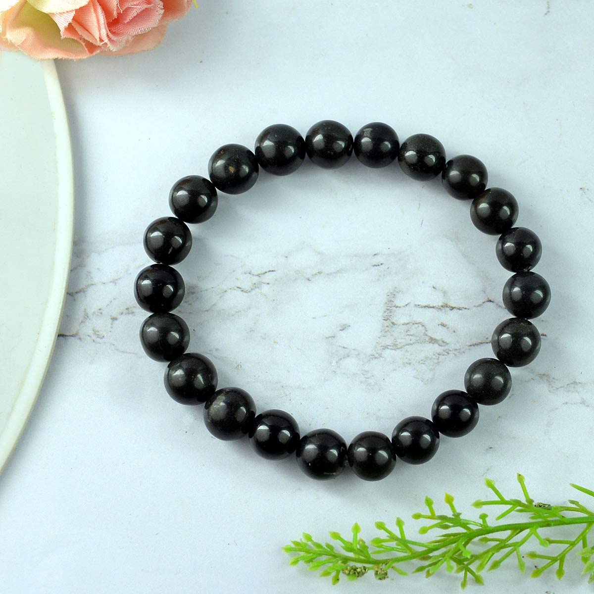 JEWEL BEADS,AAA++ Quality Black Banded Agate Bracelet, Black Stone Jewelry, Black  Agate Bracelet, Black Gemstone, Black Jewelry, Husband Gift Jewelry, Gift  for Women 10 mm Code- AU-917, : Amazon.in: Jewellery