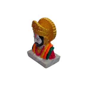 Shree Khatu Shyam ji Idol Handcrafted Handmade Marble Dust Polyresin for Home, Temple, Car Dashboard - 9cm
