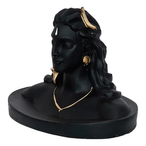 Adiyogi Shiva Statue, Black, 1 Piece Idols 7 X 4 X 7 cm Decorative Showpiece for Car Dashboard Idol, Home Decoration & Gifting
