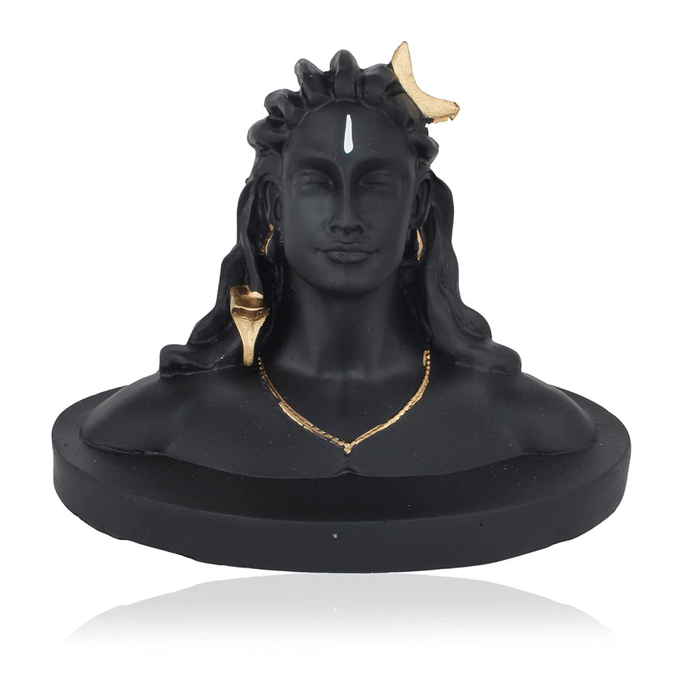 Adiyogi Shiva Statue, Black, 1 Piece Idols 10 X 5 X 10 cm for Car, Home Decorative Showpiece