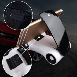 Car Shape 360-Degree Rotating Mobile Car Mount Holder Stand with Car Perfume, Windscreen, Dashboard and Table Desk with Double Grip Holder- Multi Color