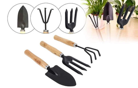 Gardening Tools kit Hand Cultivator, Small Trowel, Garden Fork (Set of 3) - halfrate.in