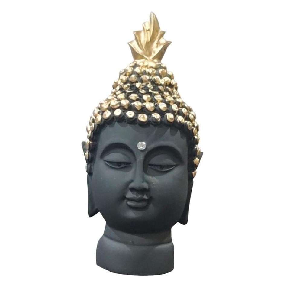 Buddha Face Statue Black - 14 cm  - Ideal for Home, Office, Car, Gifting