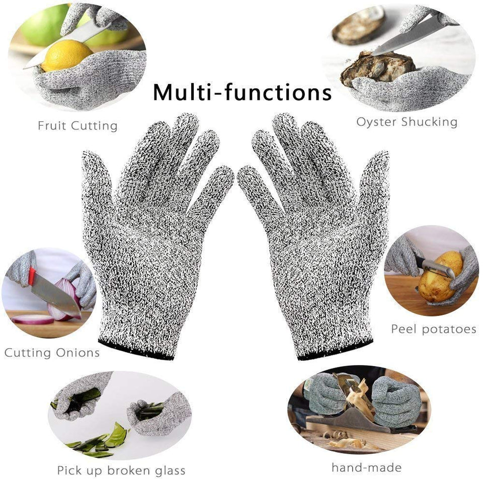 Knife Cut Resistant Nylon, Hand Safety Gloves for Kitchen, Industry, Sharp Items, Gardening, Level 5 Standard Cutting Protection Glove, Multipurpose, (Set of 1 Pair) - halfrate.in