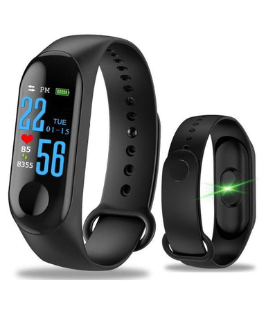 Ratehalf® M3 Band Bluetooth 4.0 Sweatproof Smart and Sleek Fitness Wristband with Heart Rate Monitor Tracker Black - halfrate.in