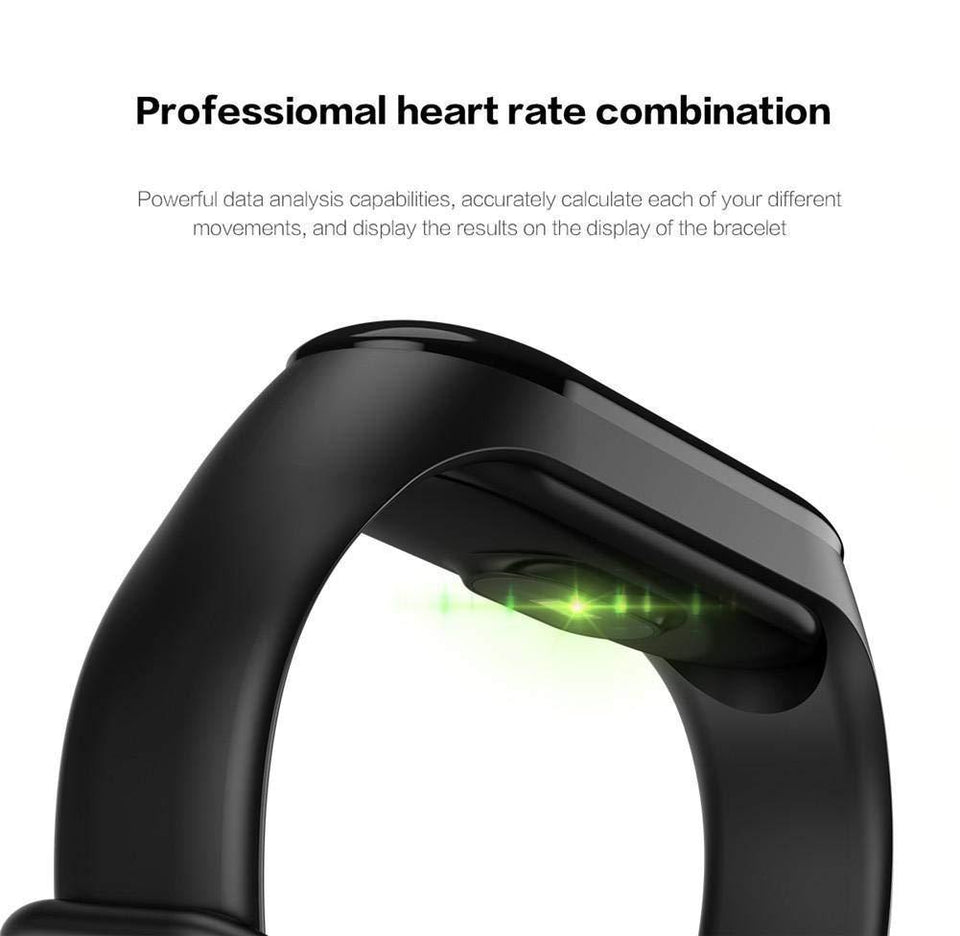Ratehalf® M3 Band Bluetooth 4.0 Sweatproof Smart and Sleek Fitness Wristband with Heart Rate Monitor Tracker Black - halfrate.in