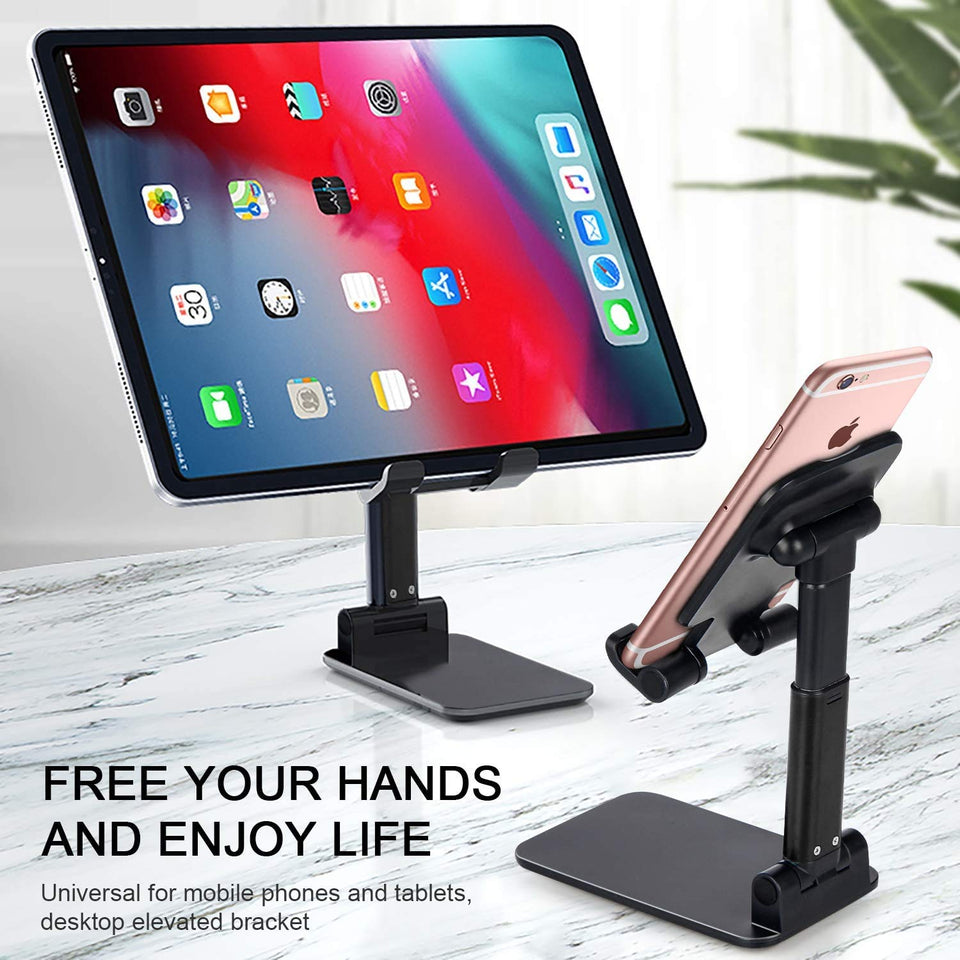 Heavy Mobile Stand for Table Phone Holder Desk Accessories for Home Office Flexible Height Angle Adjustment for All Mobile & Tablet Metal Original
