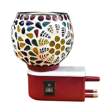 Electric Ceramic Kapoor Dani/Aroma Oil Burner Cum Night Lamp with Switch Design