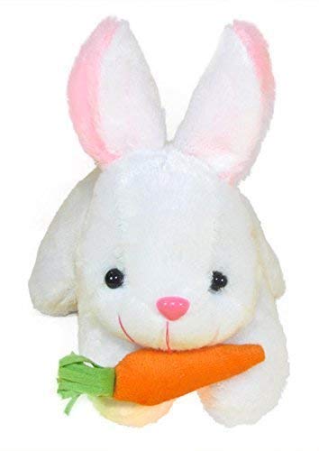Rabbit with Carrot Soft toy Stuffed Soft Plush Toy, White (26 cm)