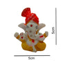 Pagadi Ganesha AD Studded Idol Handcrafted Handmade Marble Dust Polyresin - 5 cm DHP-1