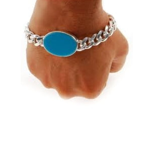 Turquoise Bracelet for Kids Steel Chain Bracelet Mens Jewellery for Gifting -Embedded Style Salman Khan Inspired