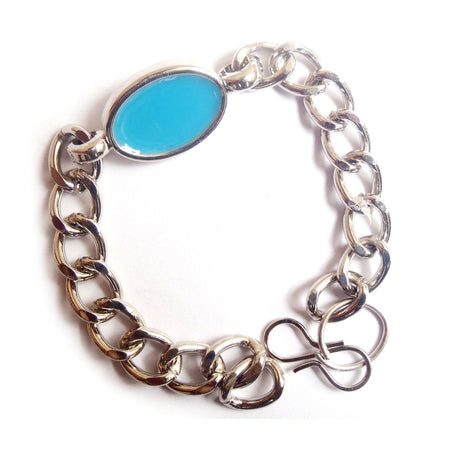 Turquoise Bracelet for Kids Steel Chain Bracelet Mens Jewellery for Gifting -Embedded Style Salman Khan Inspired