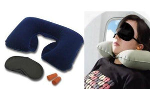 3 in 1 Travel Set Eye Cover + Ear Plug + Neck Pillow - halfrate.in