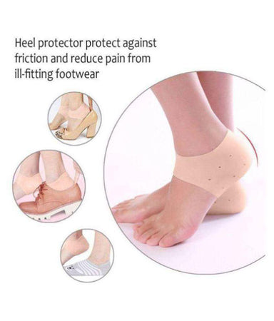 Silicon Gel Heel Pad Socks for Heel Repair Free Size - halfrate.in