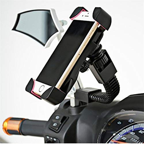 Activa Mobile Holder at Rear Mirror| Motorcycle Mount Stand | Handlebar Clip Stand for Motorbike, Scooty for 4.8 to 7.6