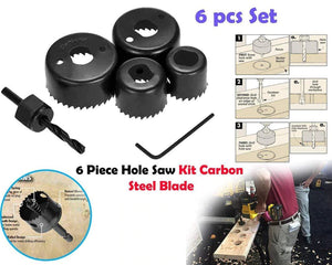 6 pcs Hole Saw Cutter for Cutting Round Wood, Plastic Working Hand Tool Kit Wood Cutter