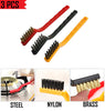 3 PCs Mini Wire Brush Set Brass Nylon Stainless Steel Bristles Household Cleaning Brush - halfrate.in