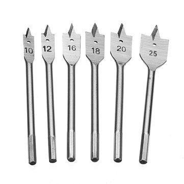 Saleshop365® Set of 6 Flat Drill Bit Set For Wood - halfrate.in