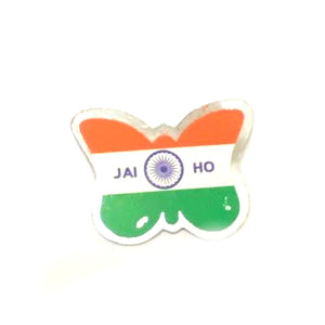 Jai Ho India Butterfly shape Lapel Pin / Brooch / Badge Independence day Republic day 15 Aug