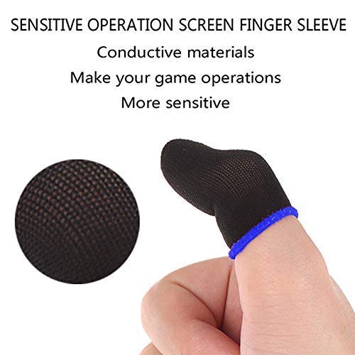 Gaming Anti-Slip Thumb Sleeve, Increase Your Gaming Score Slip-Proof Sweat-Proof Professional Touch Screen Thumbs Finger Sleeve for Pubg &Call of Duty Mobile Phone Gaming Gloves - 2 pairs