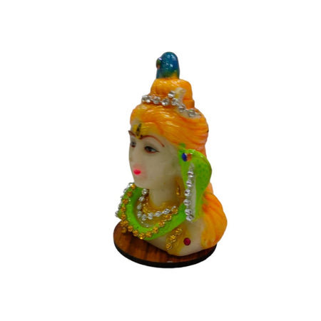 Shivji AD Studded Idol Handcrafted Handmade Marble Dust Polyresin - 7 cm perfect for Home, Office, Cars, Gifting SC-324