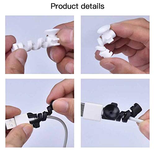 Cable Winder Charger Cable Protector with Sucker, Spiral Charger Wire Protector Saver Cable Manager, Suit for All Cellphone Data Lines (Pack of 4)