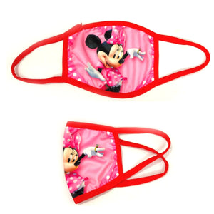Two Layer Washable Anti-Pollution & Dust Protect Face Mask for Girls With Cartoon Printed - (Pack Of 2 Mask) Assorted Print - halfrate.in